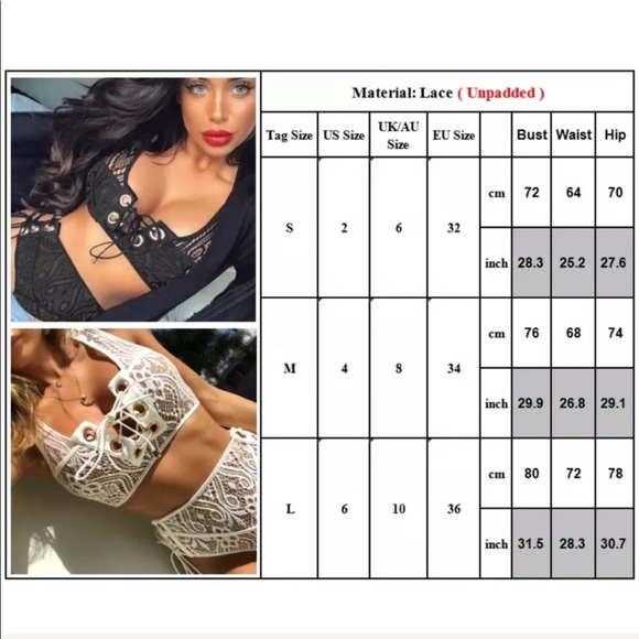 SALE🏝Lace Up White High Waisted Bikini- New - Picture 6 of 6